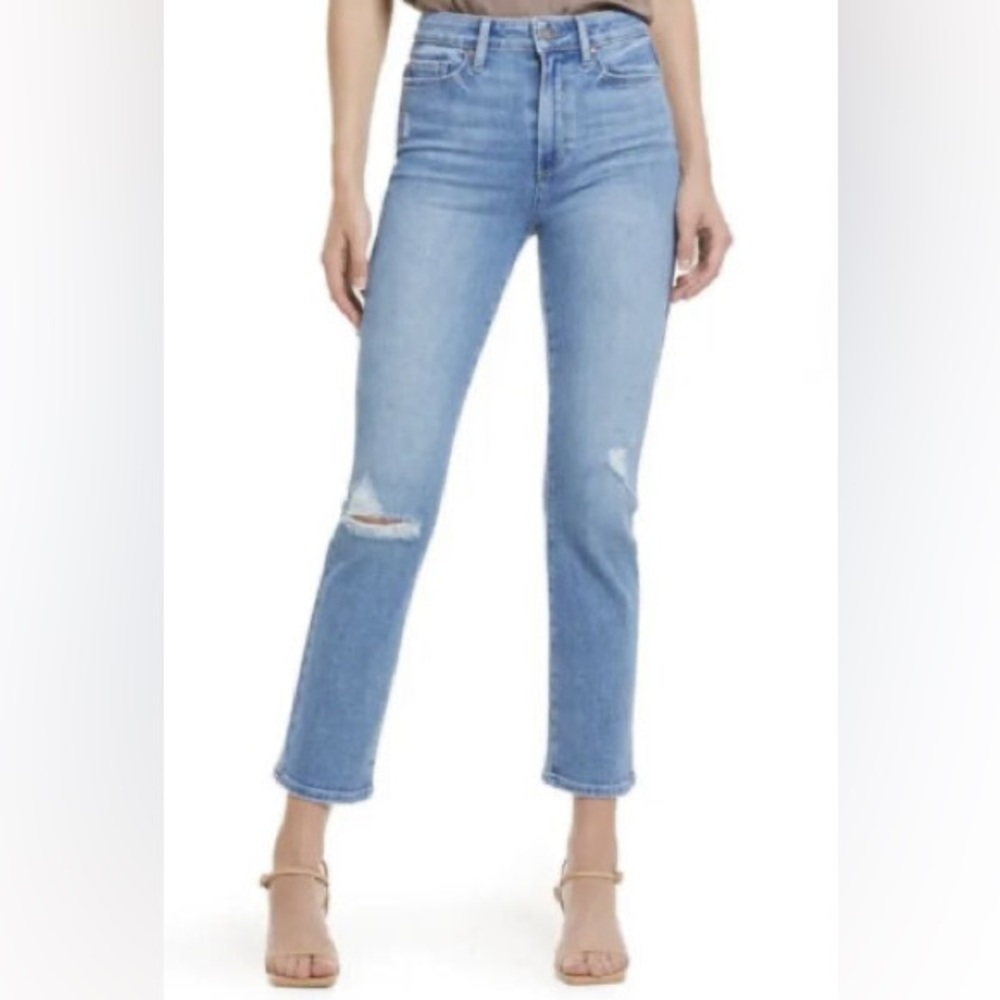 PAIGE Cindy High Rise Straight Ankle Jeans